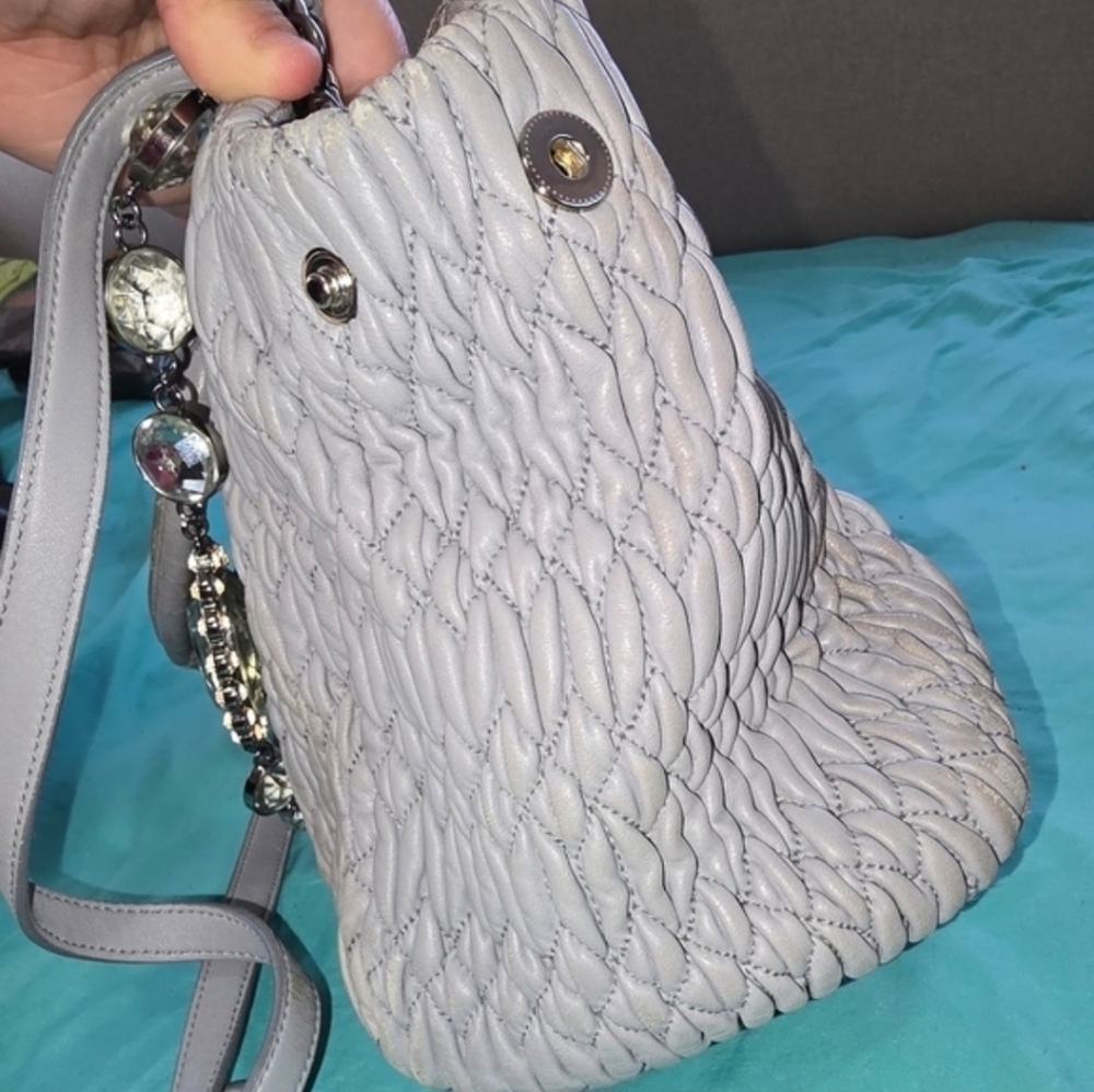 Miu Miu Gray Quilted Women's Bag - Picture 7 of 11